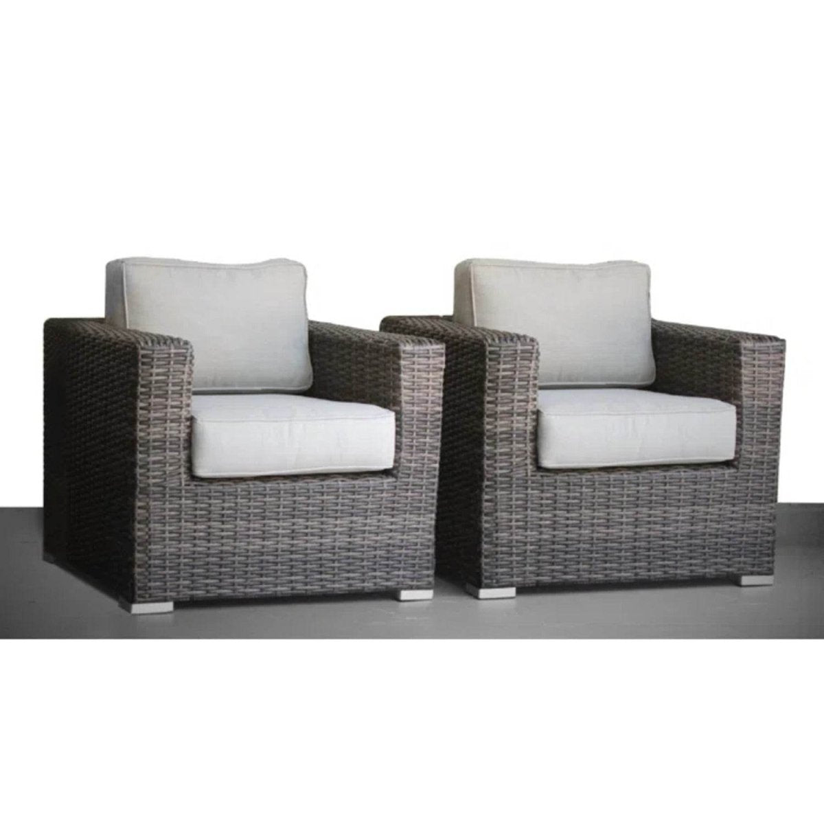 2 - Piece Outdoor Wicker Patio Club Chair Set With Cushions - Serenova - Omega Lifestyles
