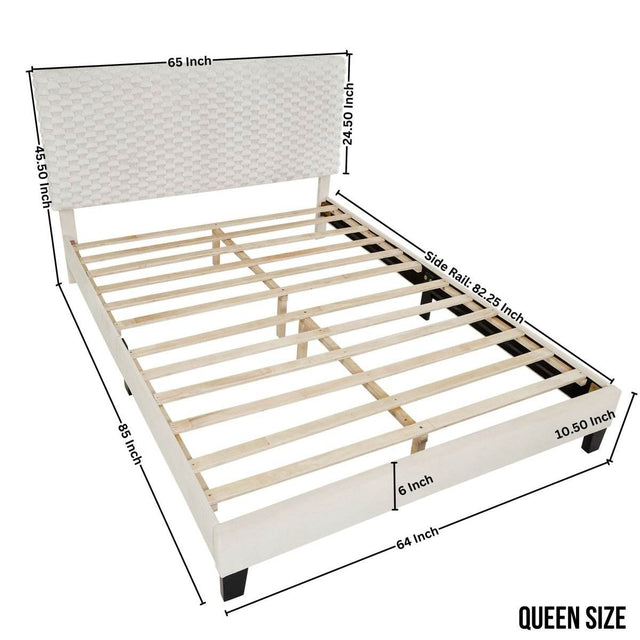 2-Piece Plush Upholstered Platform Bed Frame Set - Omega Lifestyles