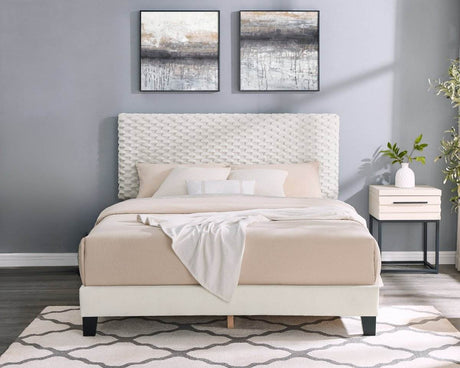 2-Piece Plush Upholstered Platform Bed Frame Set - Sleep Galleria