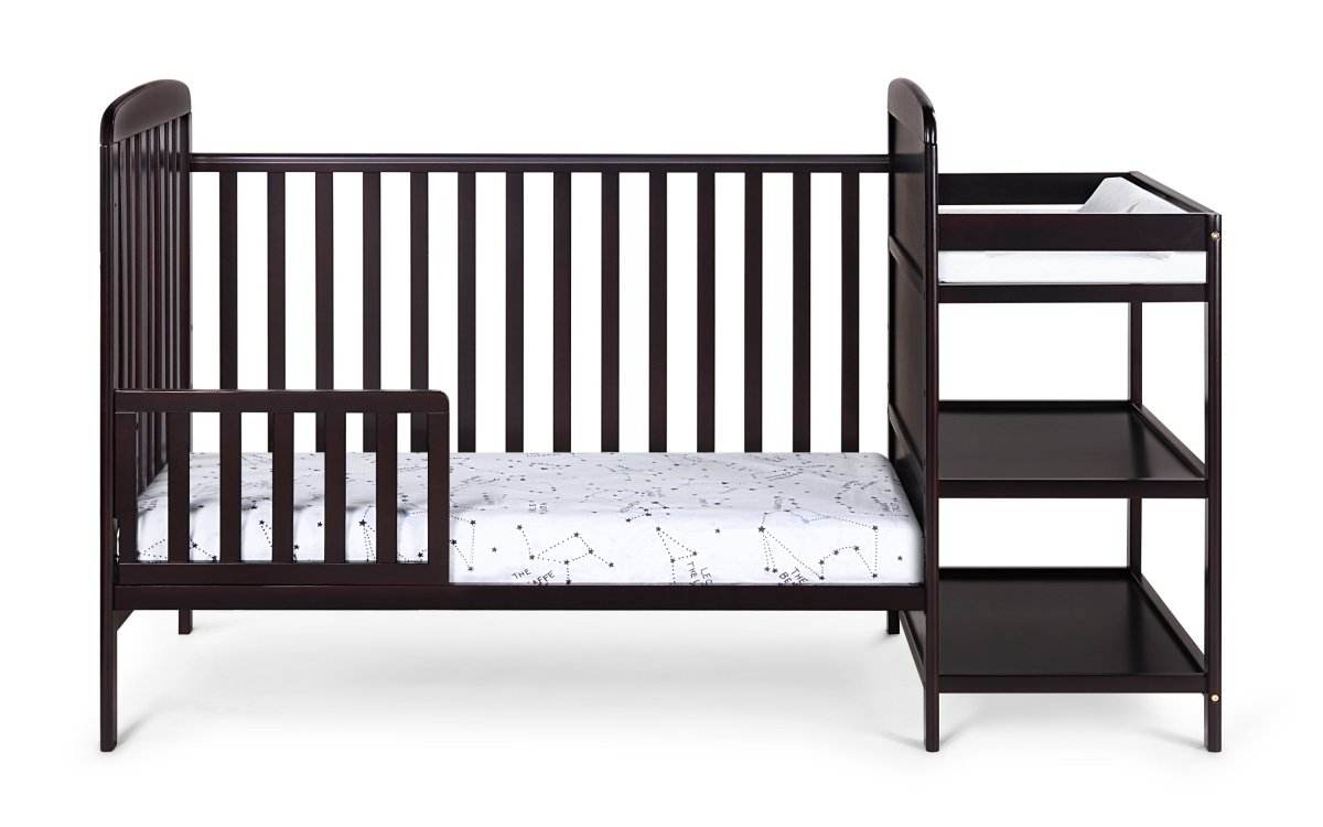 3-in-1 Convertible Solid Wood Crib With Changing Table - Sleep Galleria