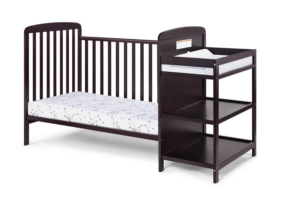 3-in-1 Convertible Solid Wood Crib With Changing Table - Sleep Galleria