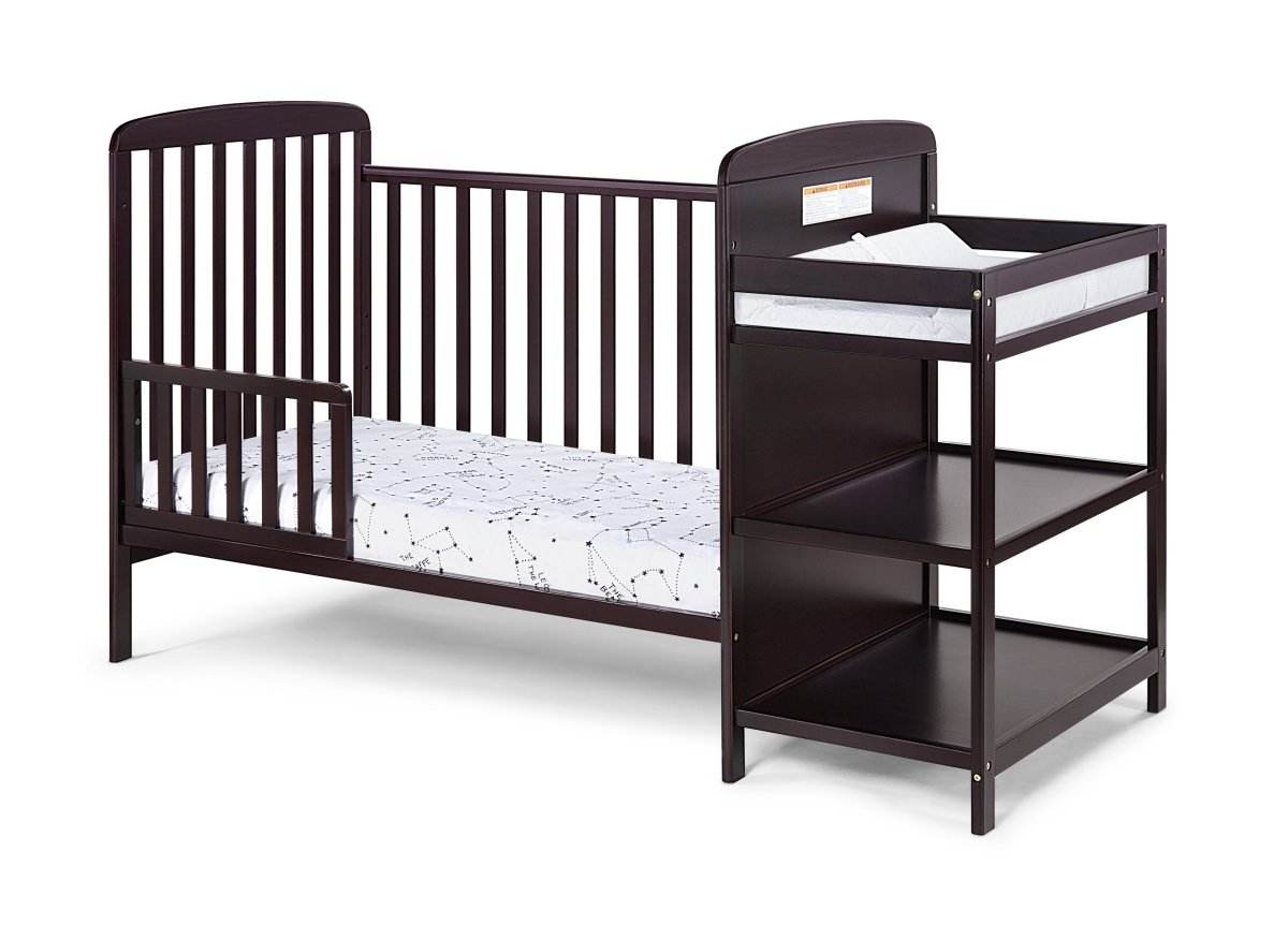 3-in-1 Convertible Solid Wood Crib With Changing Table - Sleep Galleria