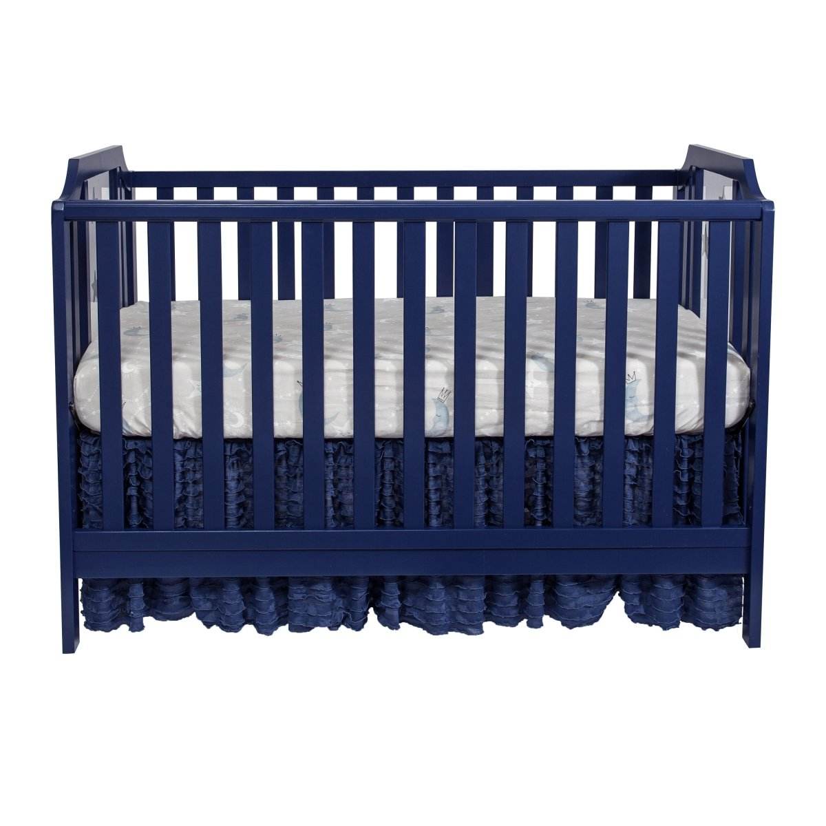 3-in-1 Convertible Solid Wood Navy Blue Crib - Sleep Galleria