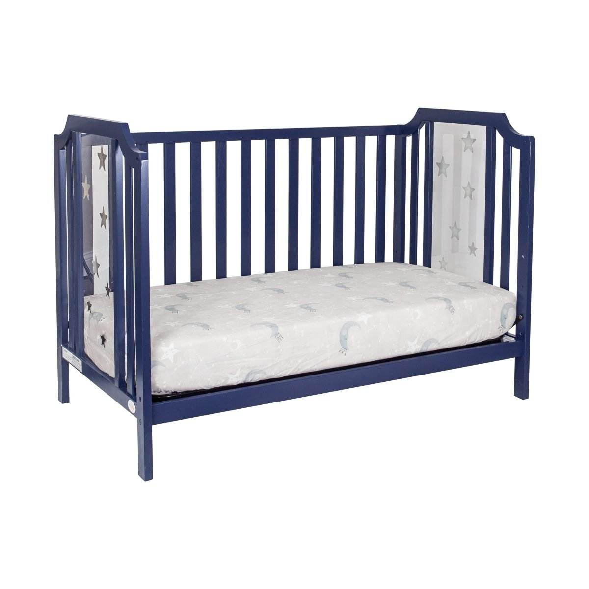 3-in-1 Convertible Solid Wood Navy Blue Crib - Sleep Galleria