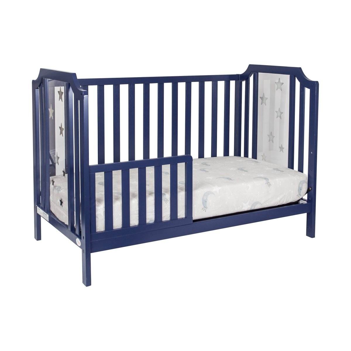 3-in-1 Convertible Solid Wood Navy Blue Crib - Sleep Galleria