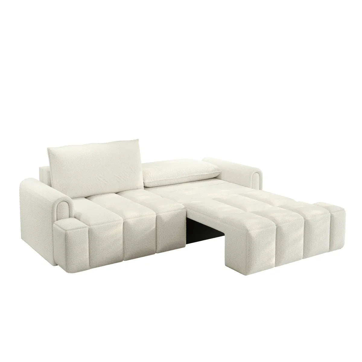 3-In-1 Convertible Teddy Fabric Sleeper Sofa Bed - Omega Lifestyles