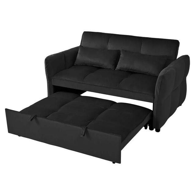 3-in-1 Convertible Velvet Sofa Bed With Reclining Backrest - Omega Lifestyles