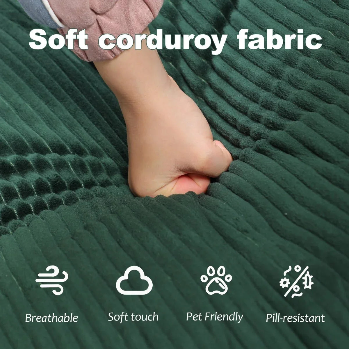 3-in-1 Corduroy Memory Foam Folding Sofa Bed - Omega Lifestyles