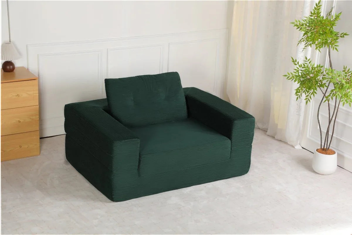 3-in-1 Corduroy Memory Foam Folding Sofa Bed - Omega Lifestyles