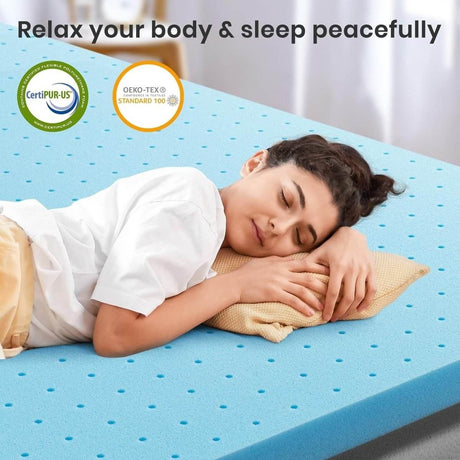 3-Inch Full Cooling Gel Infused Memory Foam Mattress Topper - Sleep Galleria