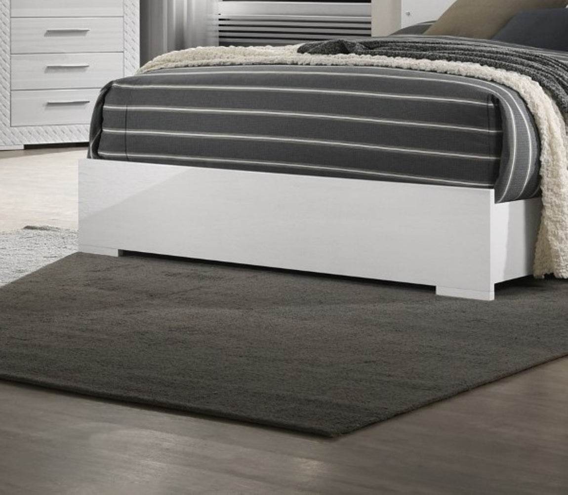 3-Piece Contemporary White Gloss Bedroom Set With LED - Omega Lifestyles