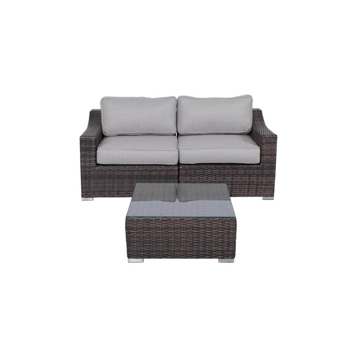 3 - Piece Fully Assembled Patio Rattan Conversation Set With Cushions - Serenova - Omega Lifestyles