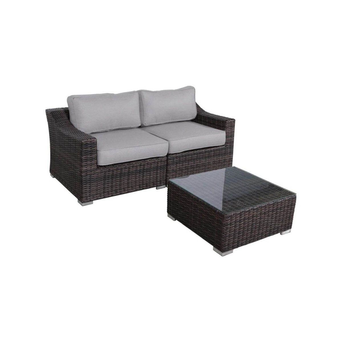 3 - Piece Fully Assembled Patio Rattan Conversation Set With Cushions - Serenova - Omega Lifestyles