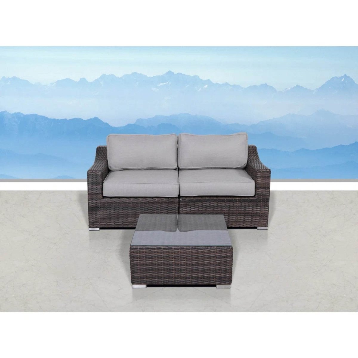 3 - Piece Fully Assembled Patio Rattan Conversation Set With Cushions - Serenova - Omega Lifestyles