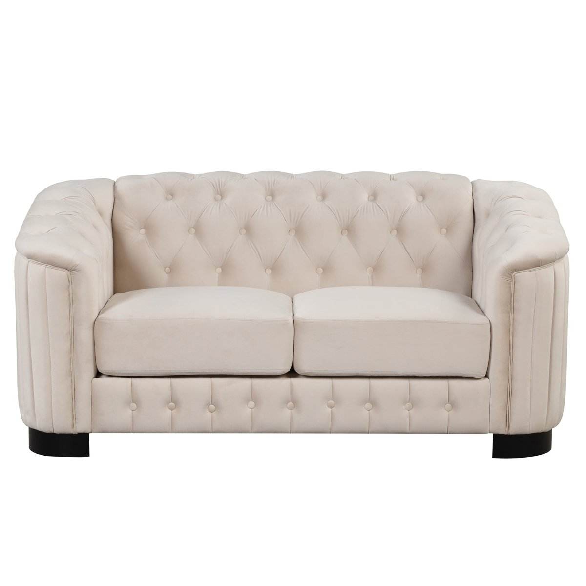 3-Piece Velvet Sofa Set With Rubber Wood Legs - Sleep Galleria
