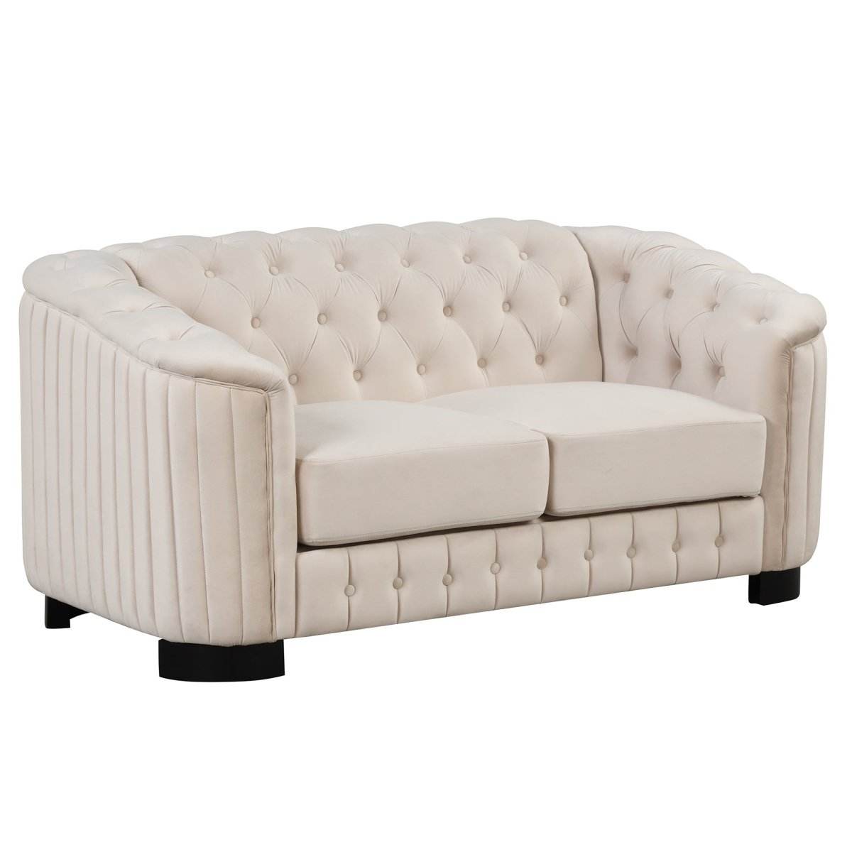 3-Piece Velvet Sofa Set With Rubber Wood Legs - Sleep Galleria