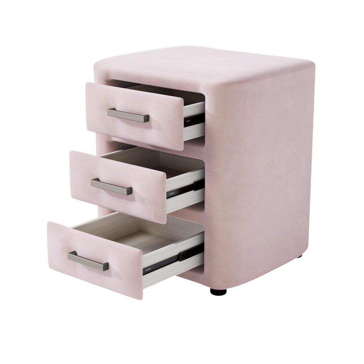 3 Piece Velvet Upholstered Platform Bed Frame Set - Omega Lifestyles