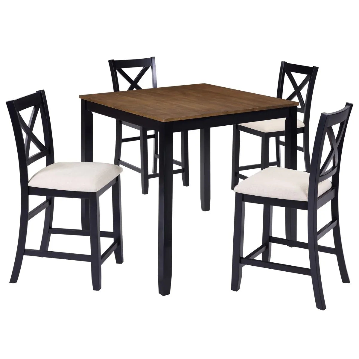 5-Piece Timeless Farmhouse Counter Height Dining Set - Omega Lifestyles