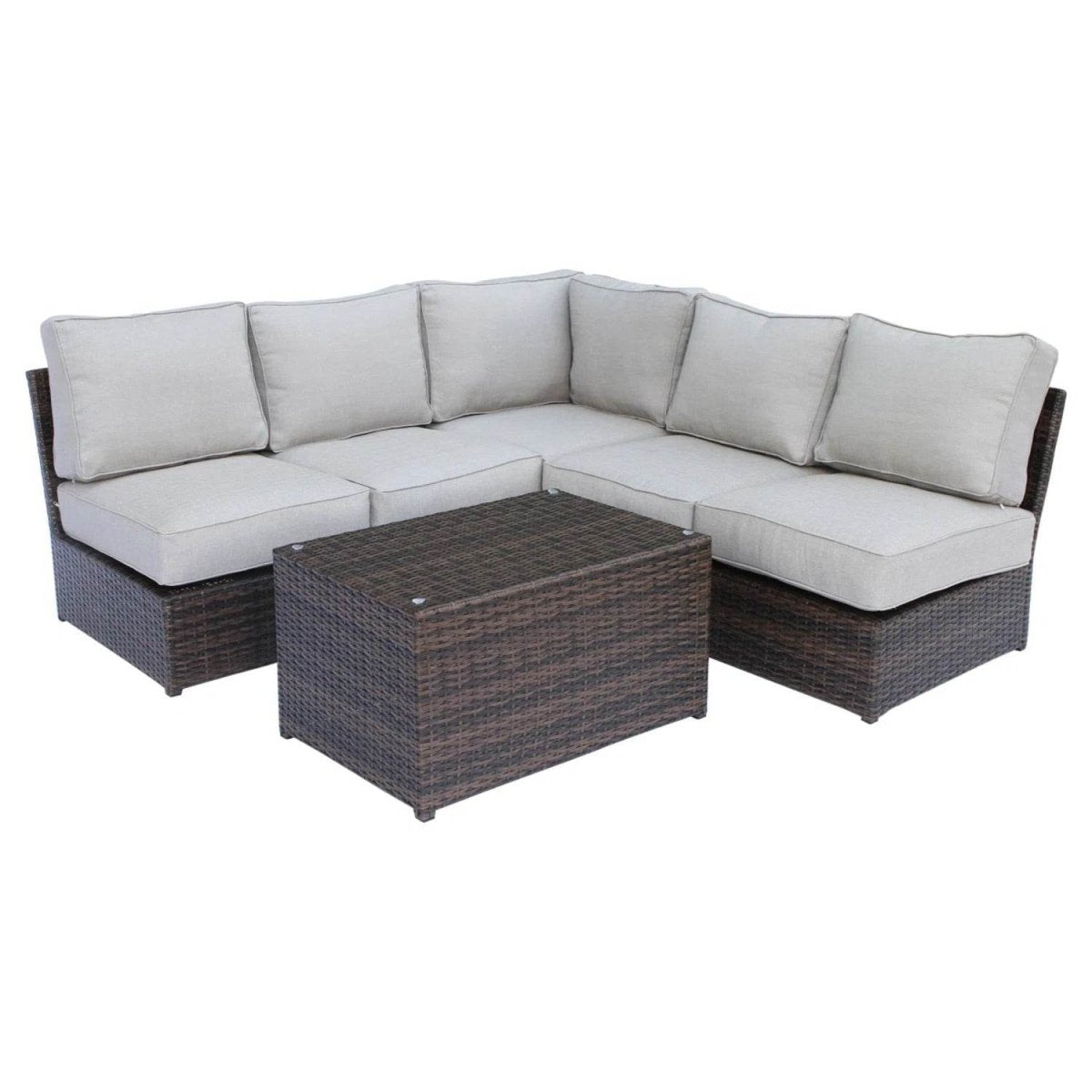 6 - Piece Handwoven HDPE Wicker Outdoor Seating Group - Serenova - Omega Lifestyles