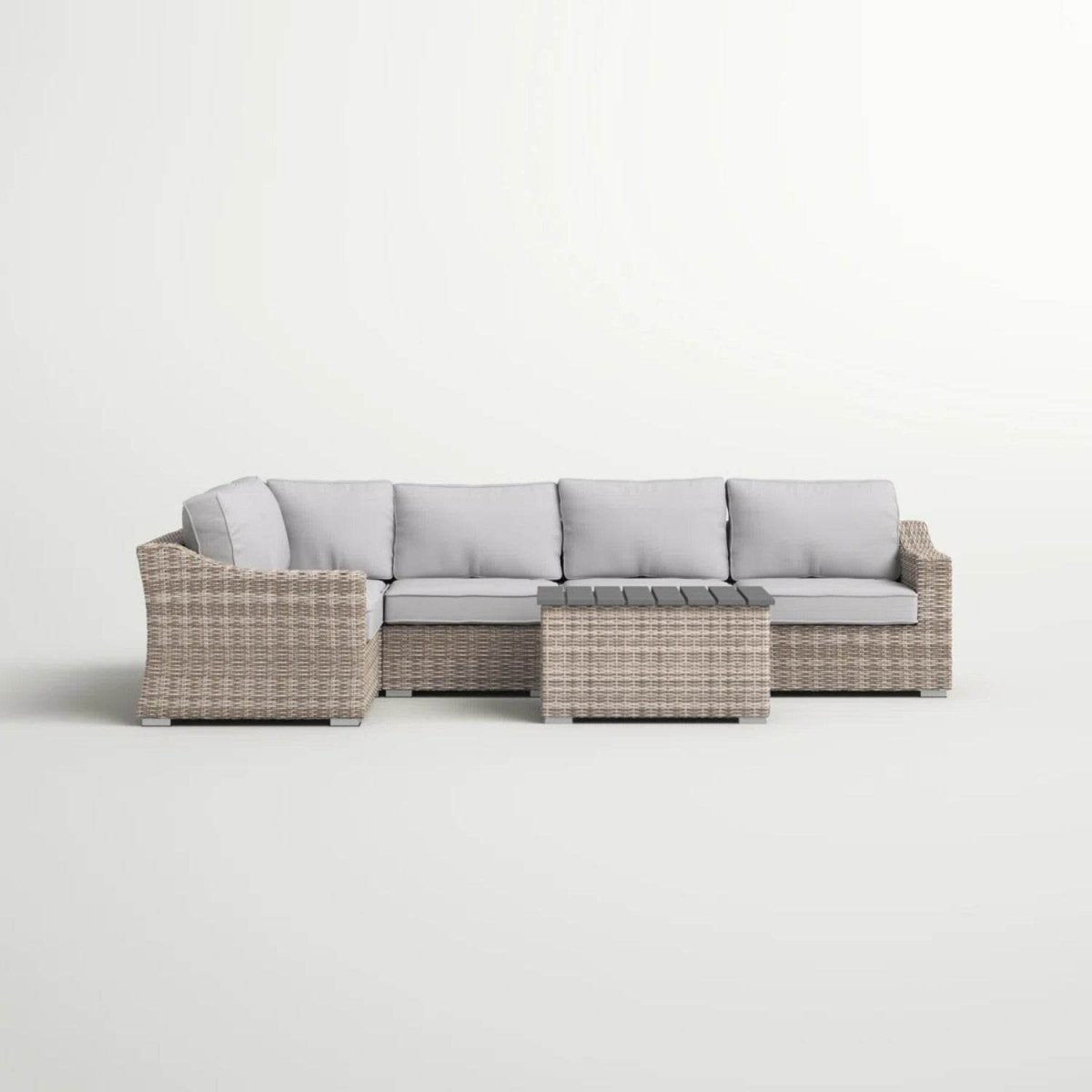6 - Piece Outdoor Wicker Sectional Seating Set With Cushions - Serenova - Omega Lifestyles