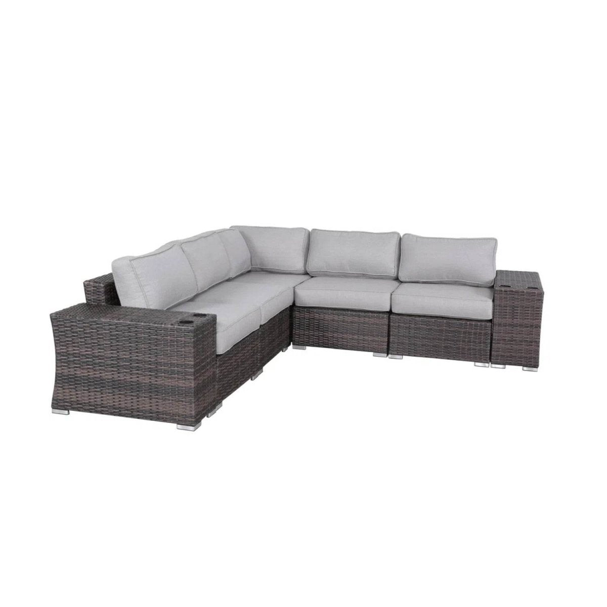 7 - Piece Fully Assembled Weather - Resistant Rattan Sectional Seating - Serenova - Omega Lifestyles