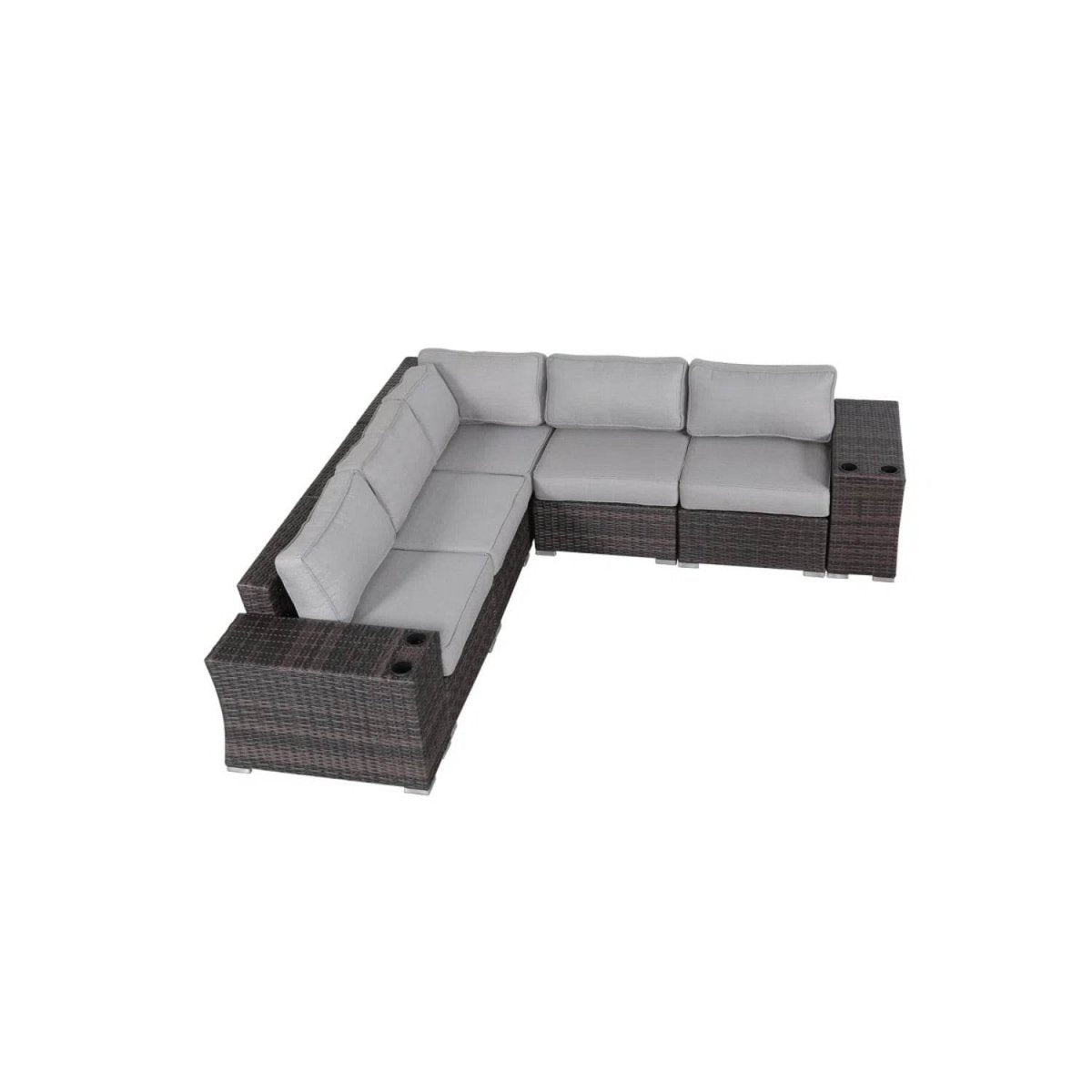 7 - Piece Fully Assembled Weather - Resistant Rattan Sectional Seating - Serenova - Omega Lifestyles