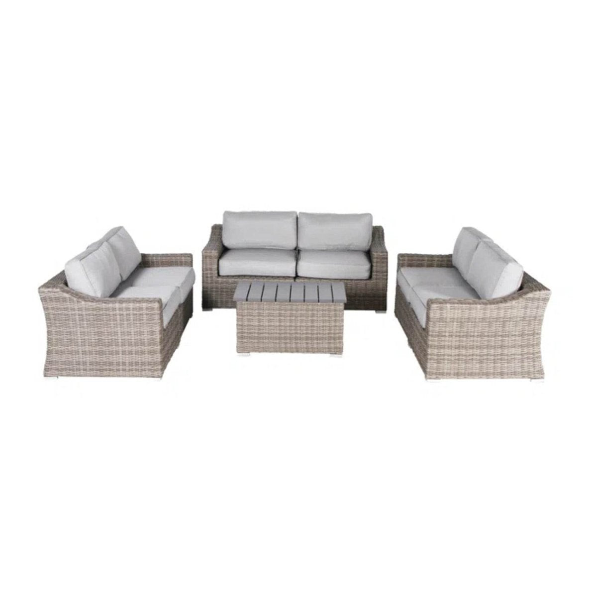 7 - Piece Fully Assembled Weather - Resistant Wicker Patio Sofa Set - Serenova - Omega Lifestyles