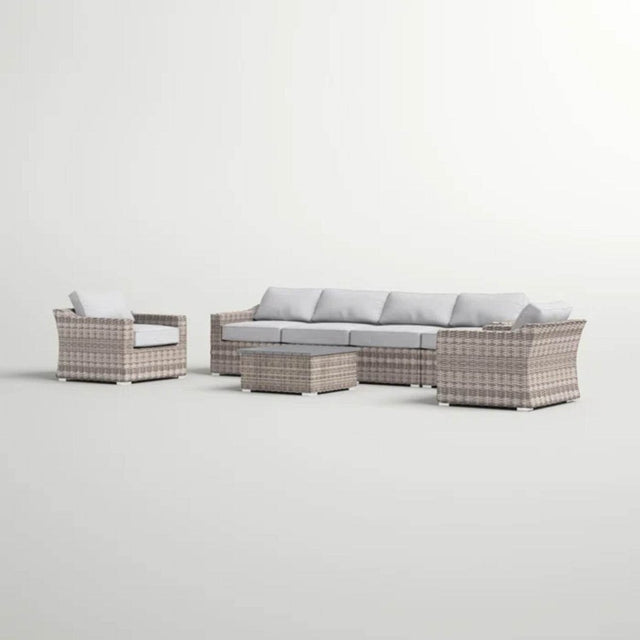 7-Piece Outdoor All-Weather Wicker Sectional Seating Group - Omega Lifestyles