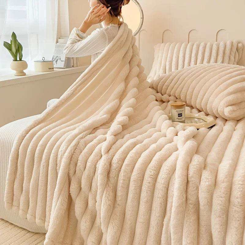 All-Season Soft Polyester Knit Flannel Blanket - Sleep Galleria