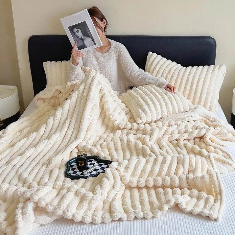 All-Season Soft Polyester Knit Flannel Blanket - Sleep Galleria