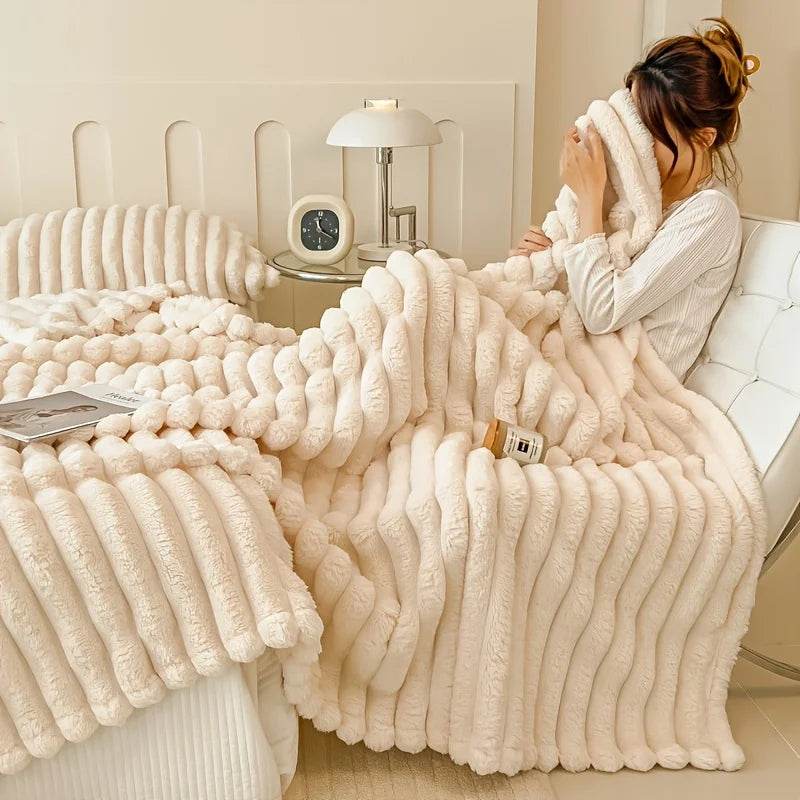 All-Season Soft Polyester Knit Flannel Blanket - Sleep Galleria