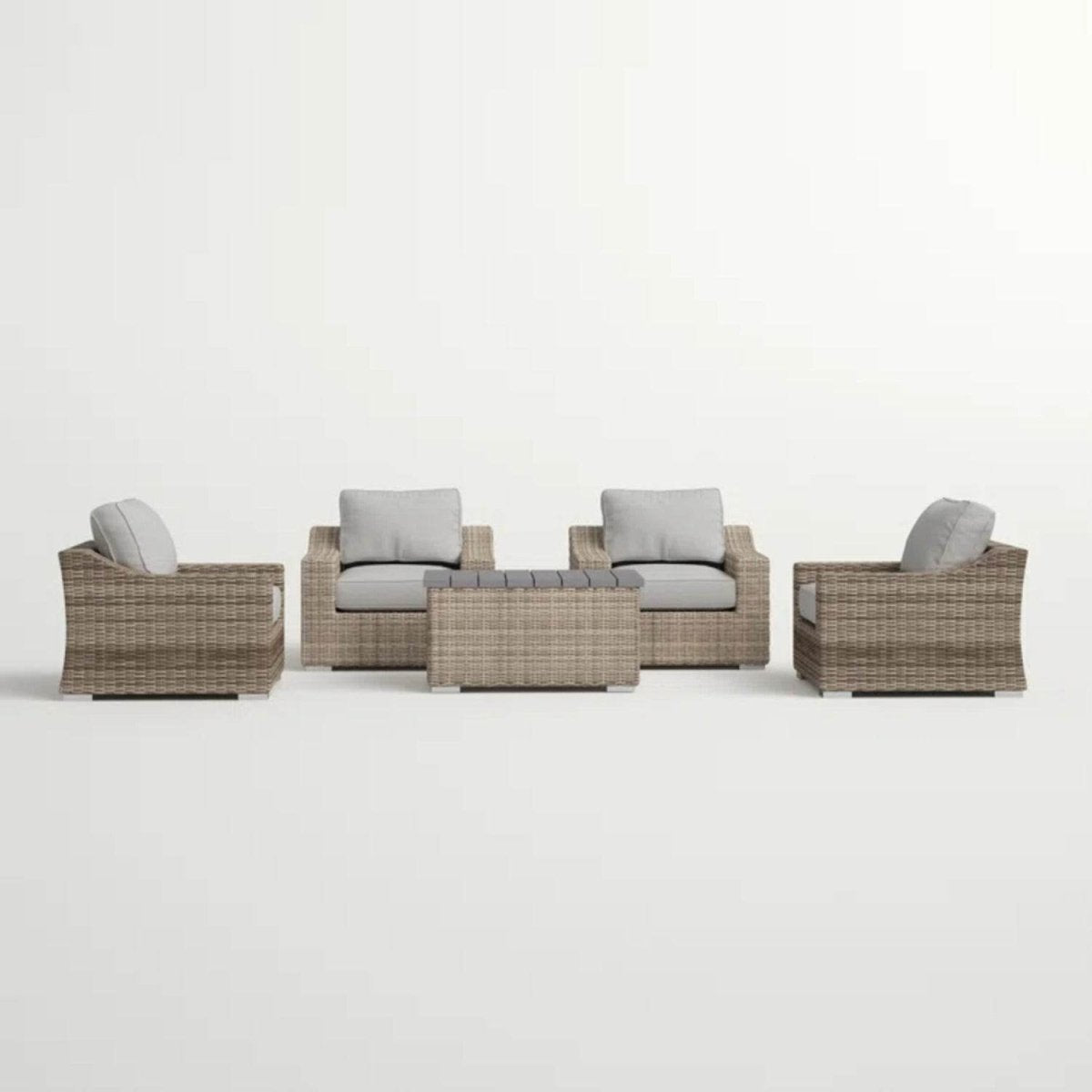All Weather Wicker 5 - Piece Outdoor Sectional Seating Group - Serenova - Omega Lifestyles