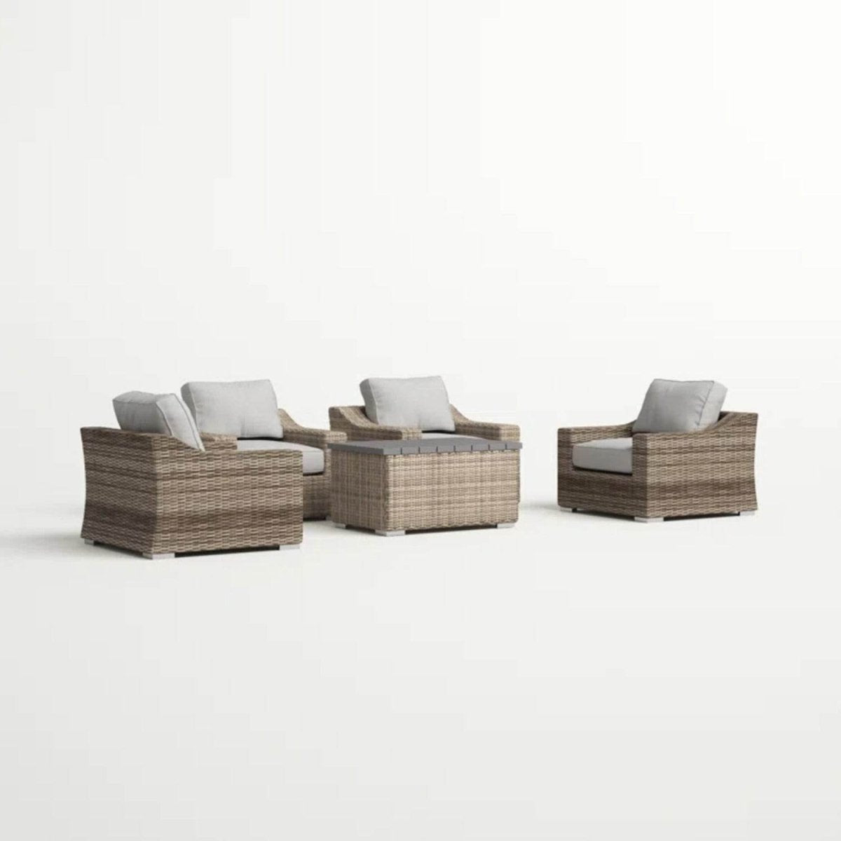 All Weather Wicker 5 - Piece Outdoor Sectional Seating Group - Serenova - Omega Lifestyles