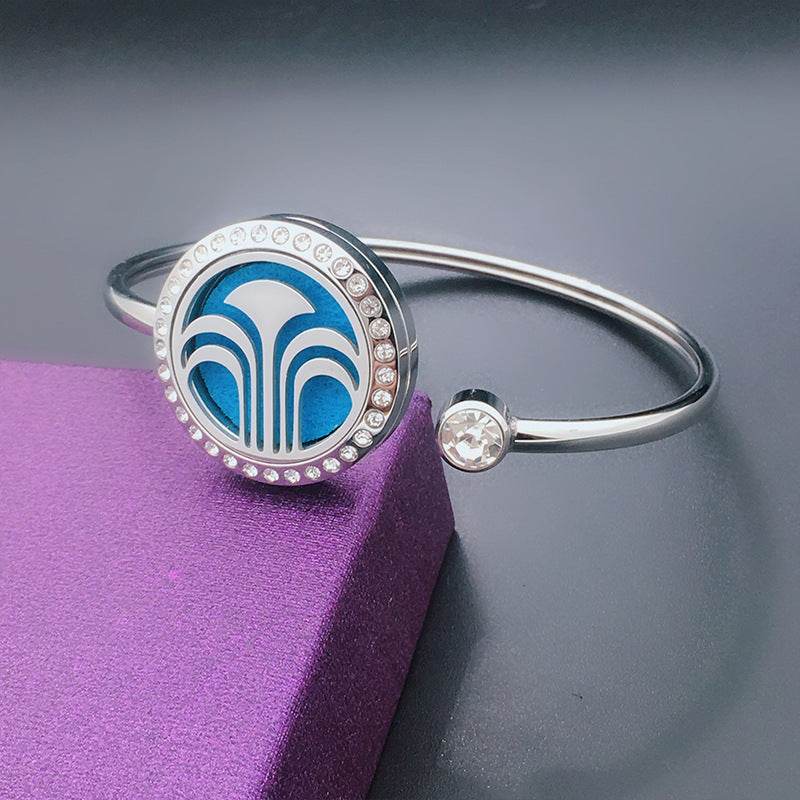 Aromatherapy Stainless Steel Floral Hollow Bracelet - Sleep Galleria