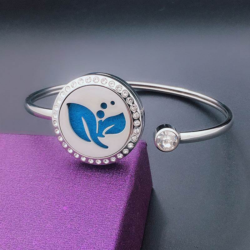 Aromatherapy Stainless Steel Floral Hollow Bracelet - Sleep Galleria