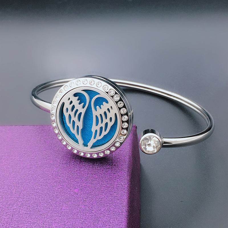 Aromatherapy Stainless Steel Floral Hollow Bracelet - Sleep Galleria