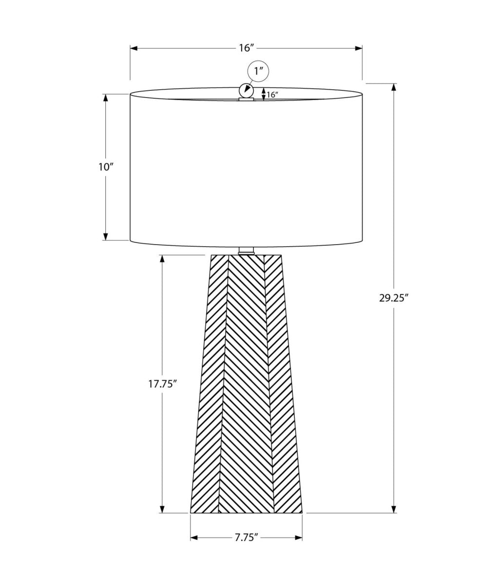 Art Deco Ceramic Table Lamp With Ivory Linen Shade - Sleep Galleria