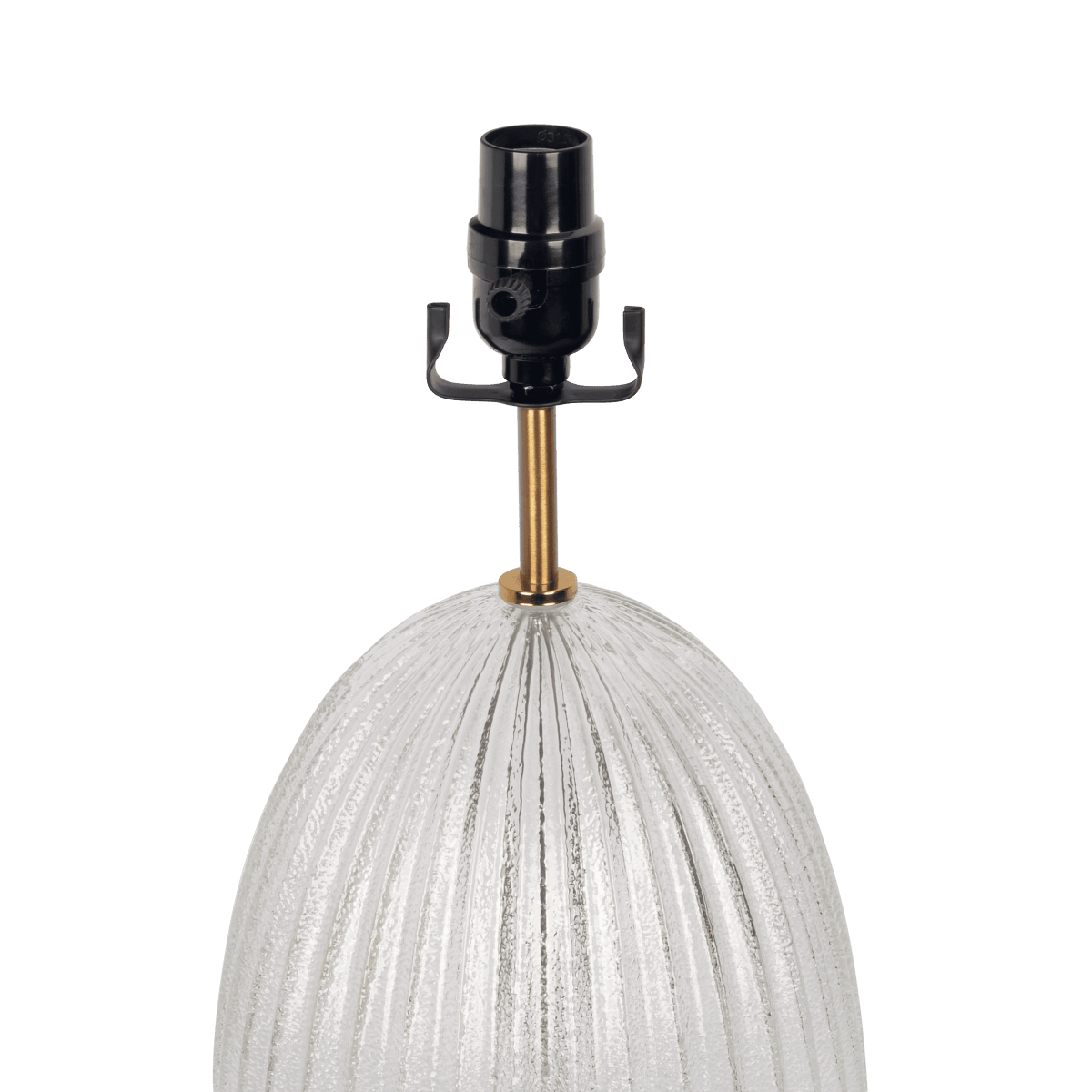 Aurora Ribbed Glass Table Lamp With Linen Shade - Sleep Galleria