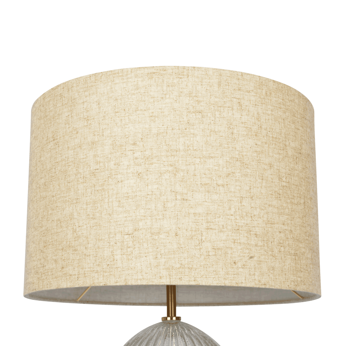 Aurora Ribbed Glass Table Lamp With Linen Shade - Sleep Galleria