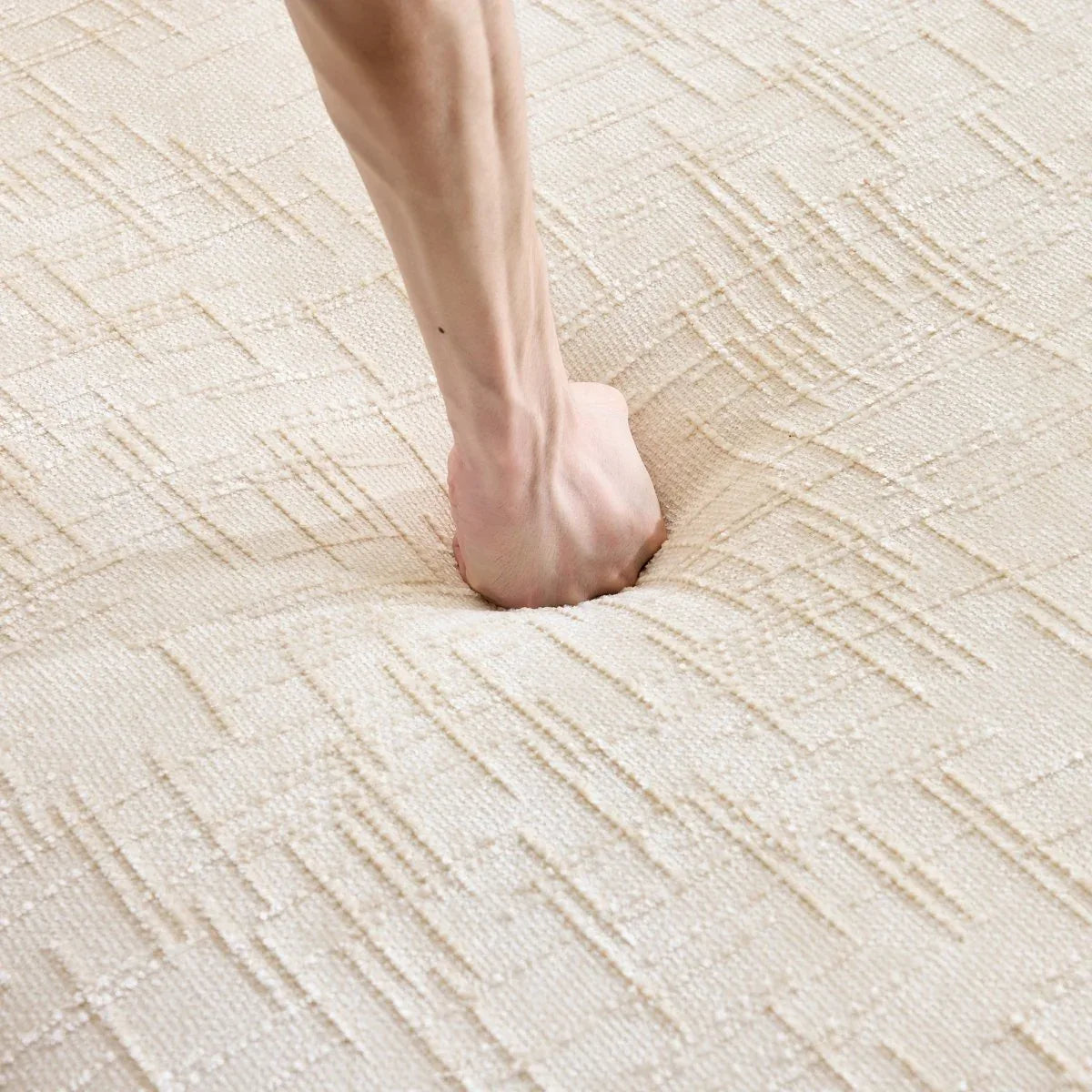 Beige Chenille L-Shaped Medium-Soft 4-Seat Sofa - Omega Lifestyles