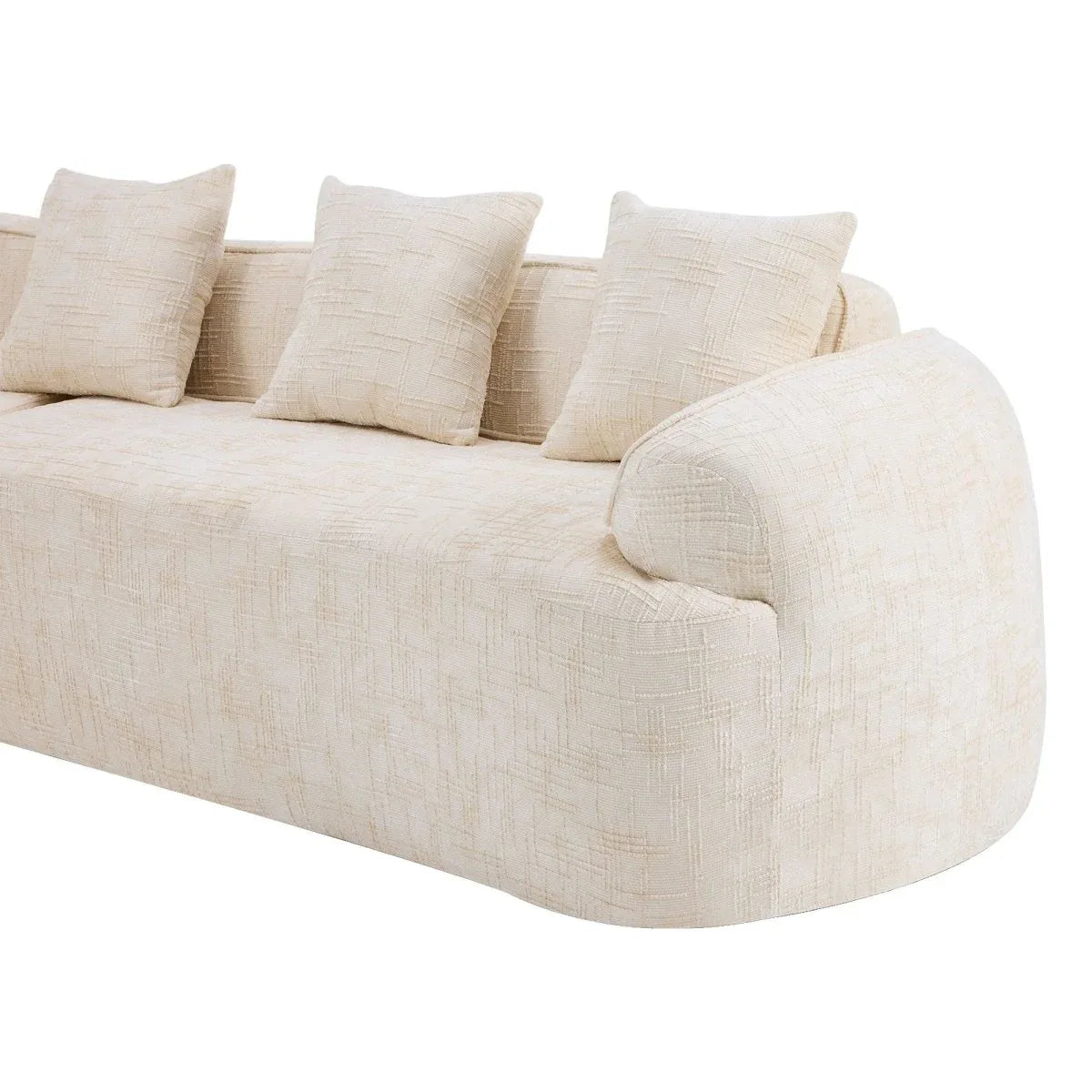 Beige Chenille L-Shaped Medium-Soft 4-Seat Sofa - Omega Lifestyles