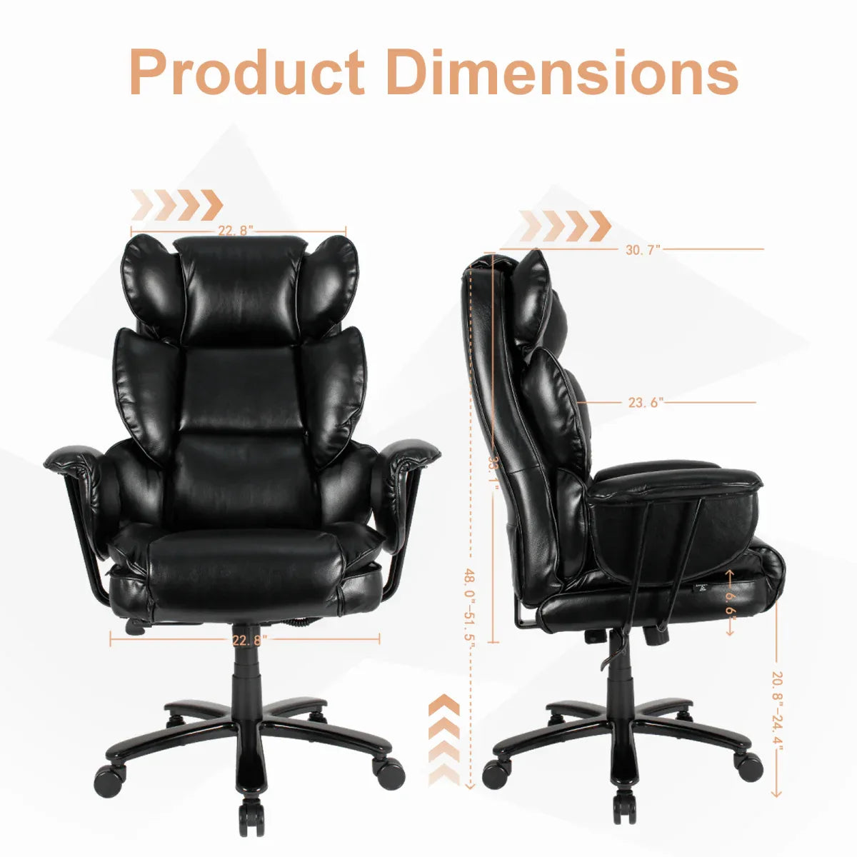 Big And Tall Ergonomic High-Back Adjustable Office Chair - Omega Lifestyles