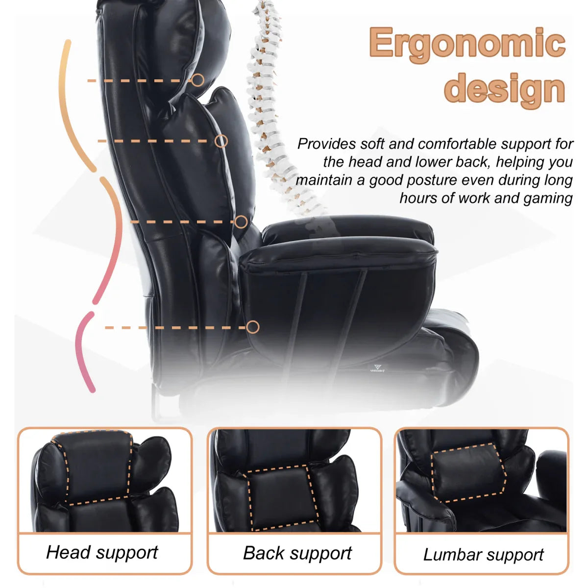 Big And Tall Ergonomic High-Back Adjustable Office Chair - Omega Lifestyles