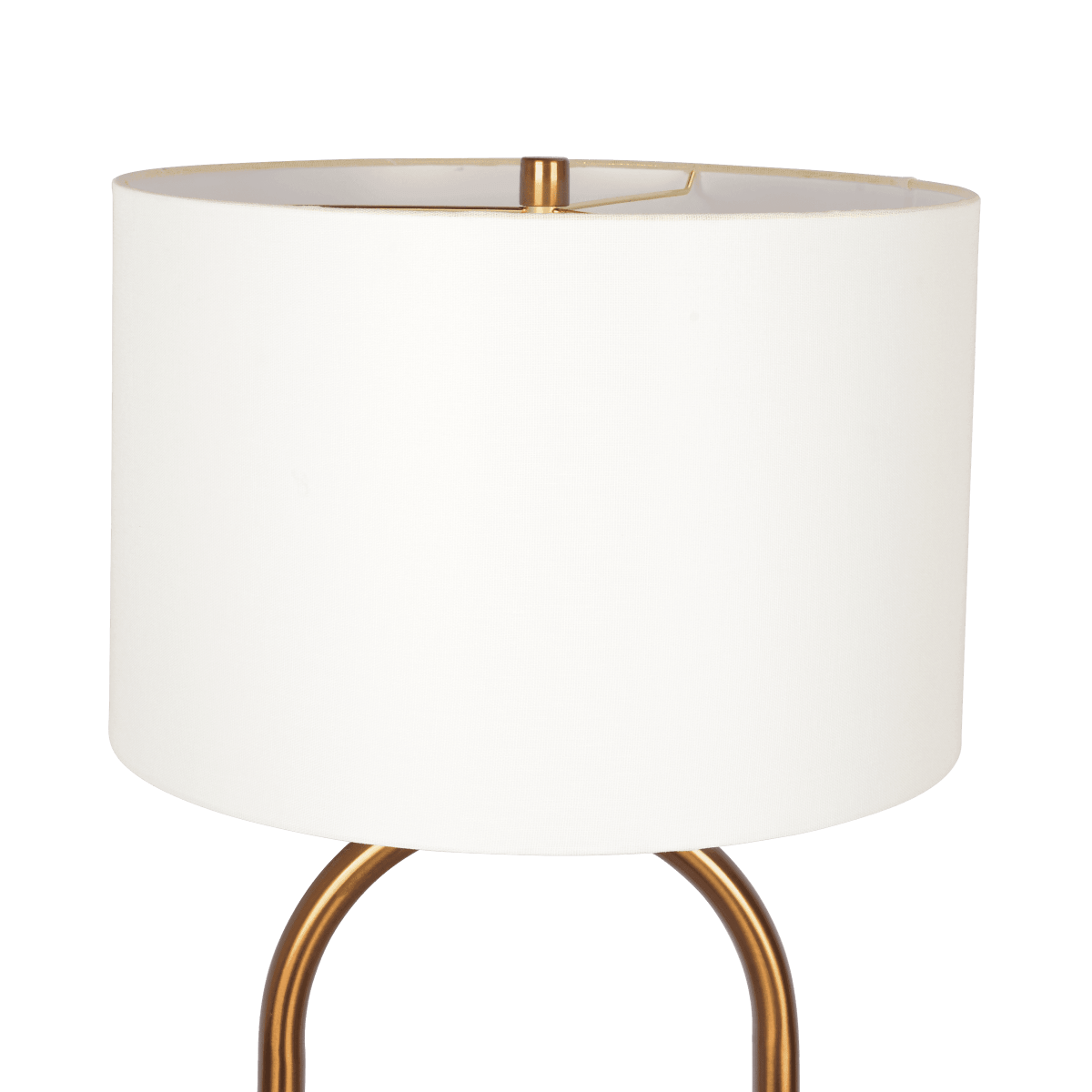 Brass Base Floor Lamp With Large White Drum Shade - Sleep Galleria