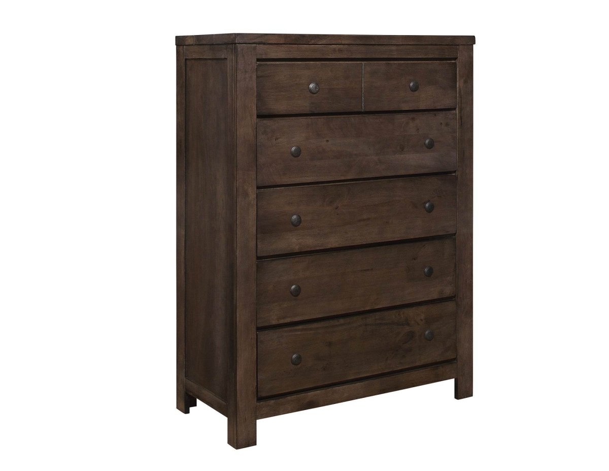 Brown Engineered Wood 5 - Drawer Chest Storage Furniture - Serenova - Omega Lifestyles