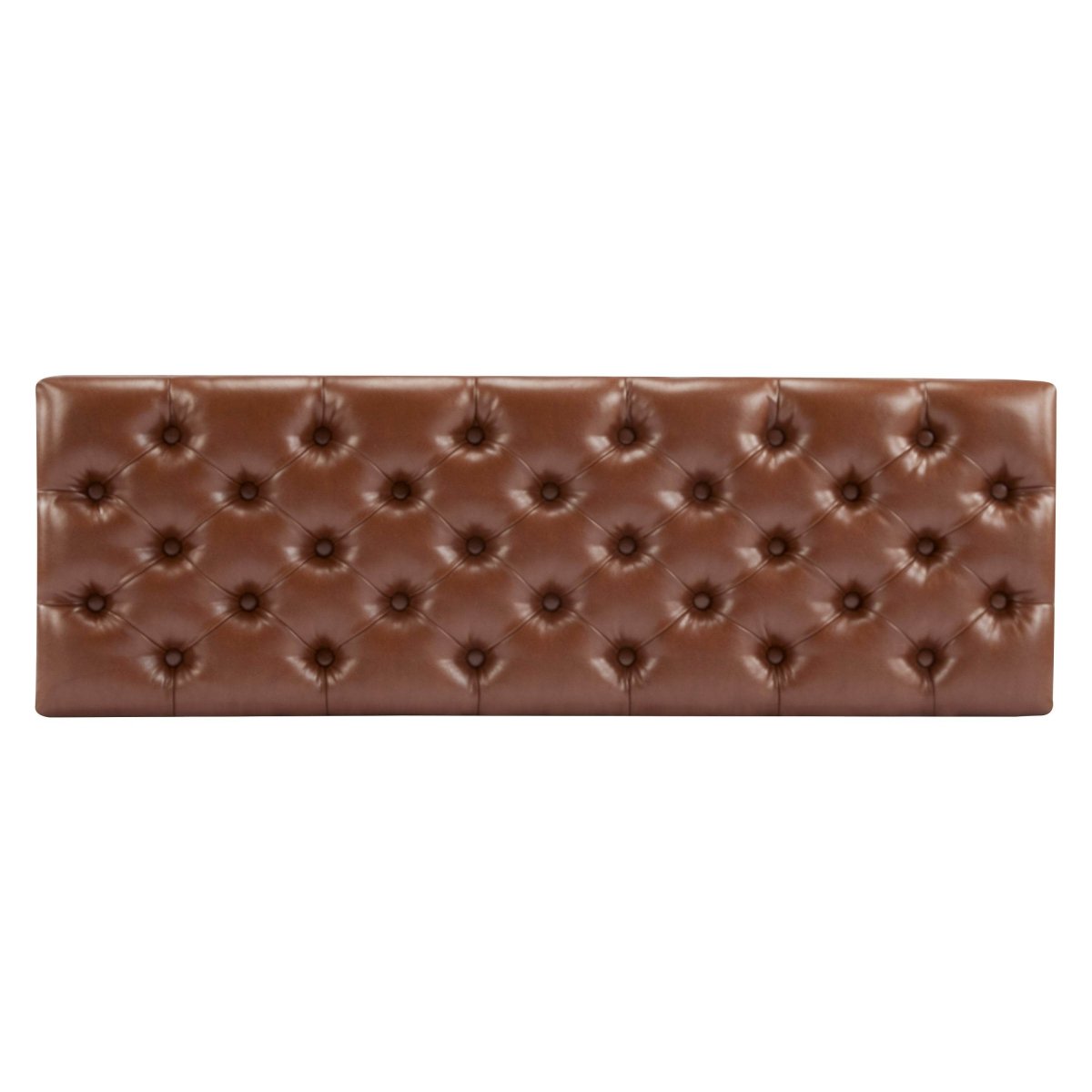 Brown PU Leather Storage Ottoman Bench With Foam Filling - Sleep Galleria