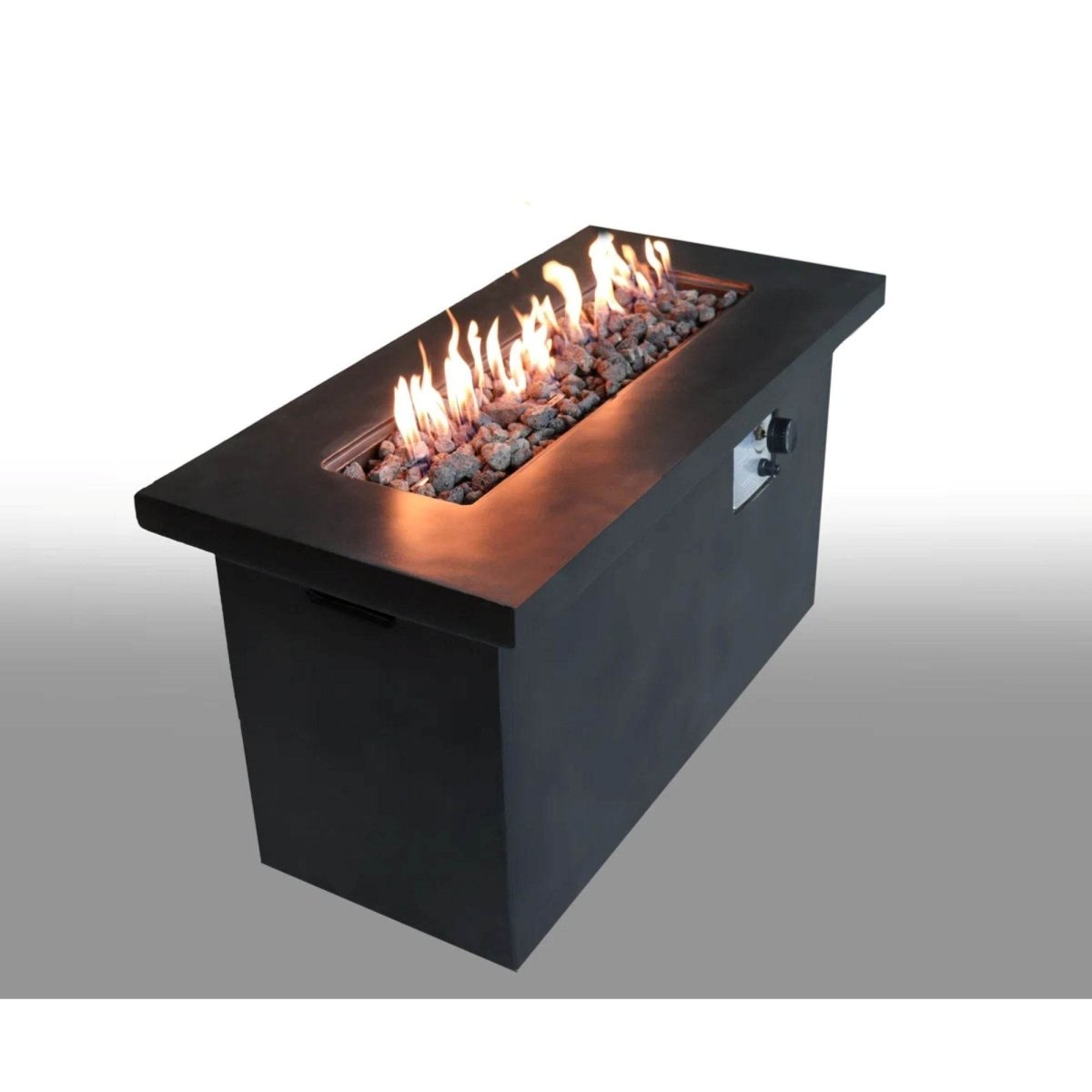Charcoal Concrete Propane Outdoor Fire Pit Table - Serenova - Omega Lifestyles