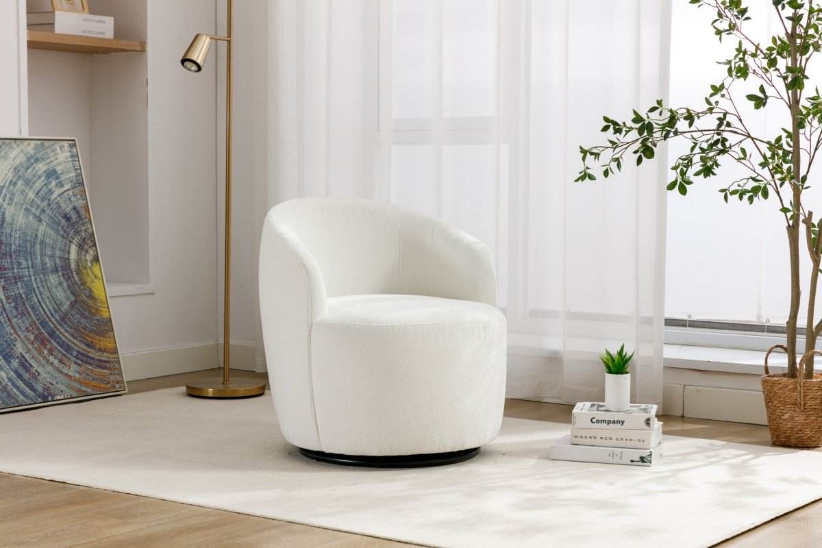 Chenille Fabric Upholstered Swivel Accent Armchair - Sleep Galleria