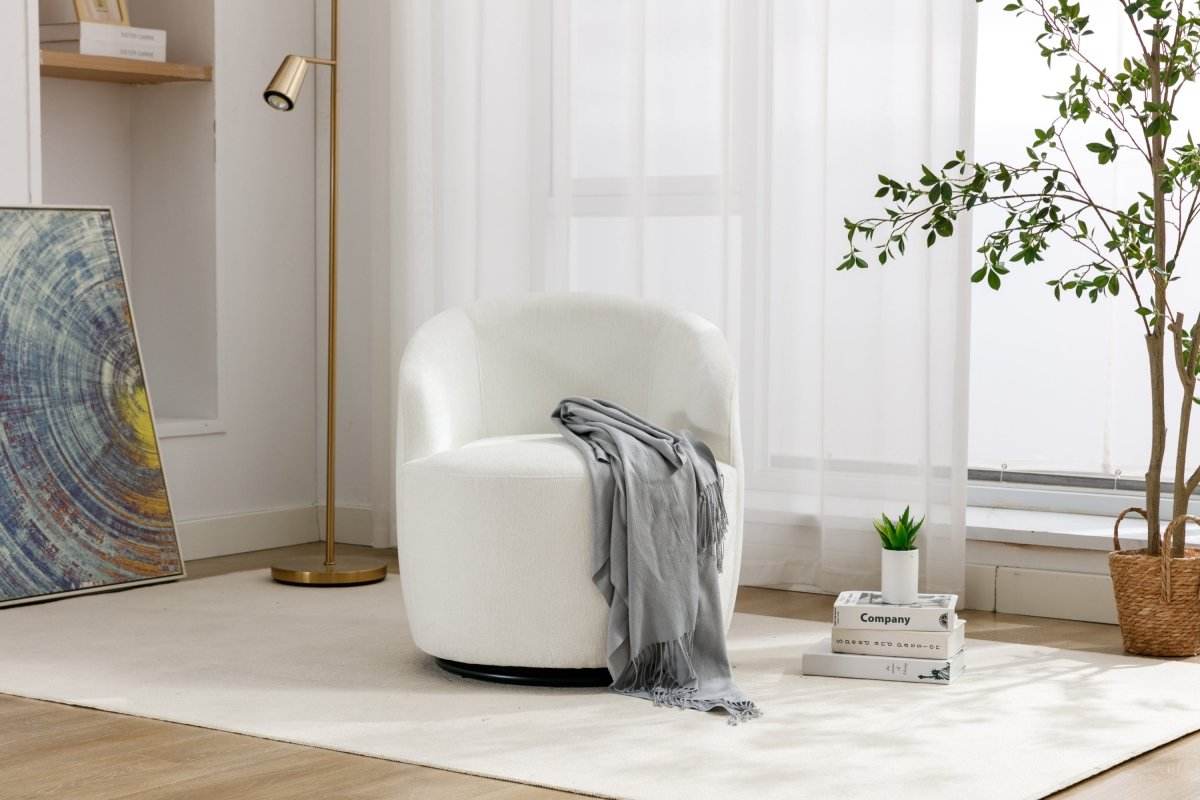 Chenille Fabric Upholstered Swivel Accent Armchair - Sleep Galleria