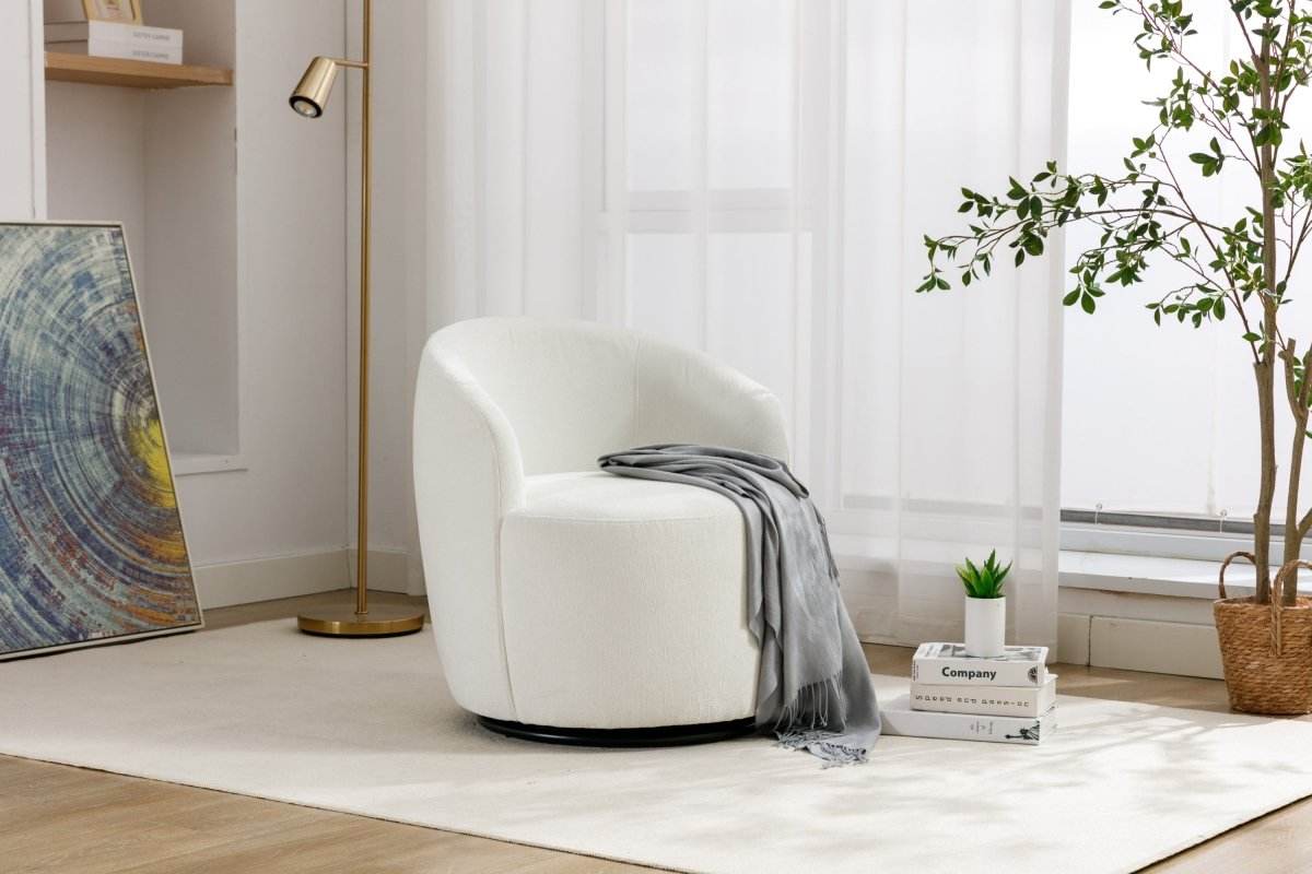 Chenille Fabric Upholstered Swivel Accent Armchair - Sleep Galleria